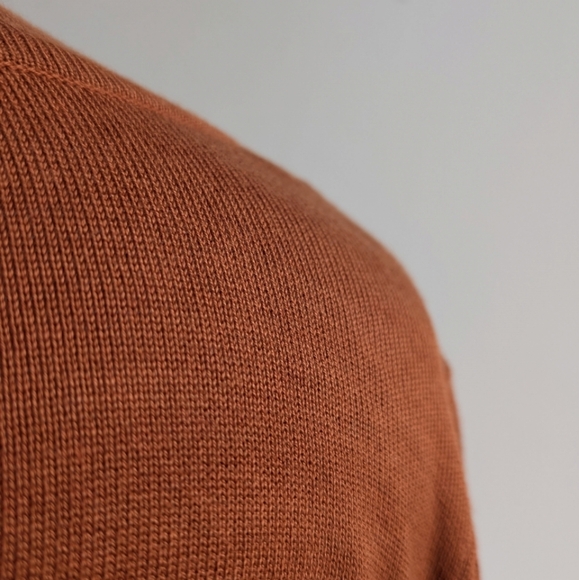 Simons Icone Open Front Cardigan Sweater - Rust Brown Orange - Picture 3 of 6